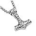 PiercingJ Stainless Steel Thor's Hammer Valknut Knot Pendant Necklace Viking Pendant Necklace for Men Women