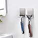 BRYUBR Razor Holder for Shower | (2 Pack) Waterproof Shower Razor Hooks | Heavy Duty Razor Hanger | Self Adhesive Stainless Steel Shaver Hook for Bathroom Kitchen Organizer for Robe Towel Loofah Coat