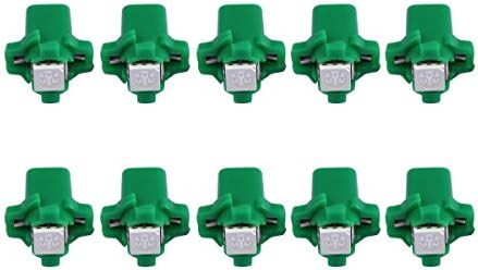 KOYA 10 x Super Bright Car T5 B8 B8.3D 3-Cell 5050 1-SMD Green LED Instrument Indicator Light Lamp Blubs