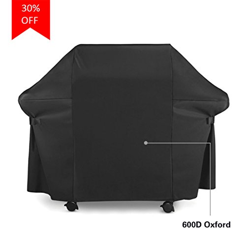 MEWAY BBQ Gas Grill Cover 600D Oxford Heavy Duty Waterproof Weather Resistant Outdoor Grill Cover 60-inch with Velcro Secure Straps