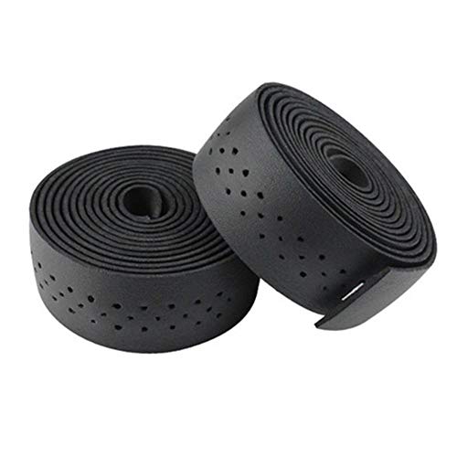 image for UEB 2pcs Cycling PU Leather Handle Punching Bicycle Grips Anti-Slip Sw