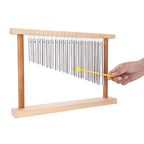Cocoarm Single Row Bar Chime,20 Bars Wind Chime Bell Musical Percussion Instrument Wooden Frame Solid Aluminum Pipe - Thumbnail 7