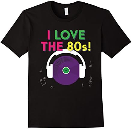 Men's I Love The 80s Shirt - Retro Eighties Tee 3XL Black