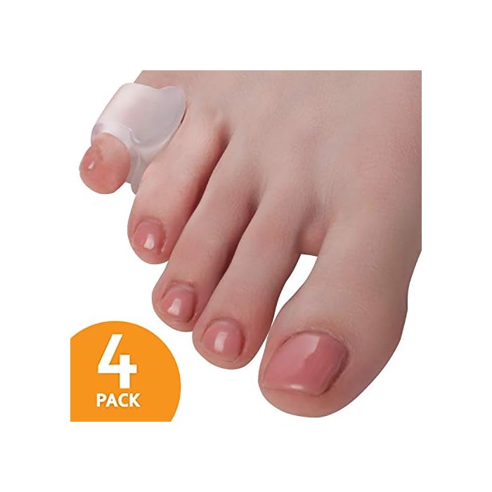 Toe Separators Hammer Toe Straightener - 4-Pack Pinky Toe Toe Spacers - Gel Spreader - Correct Crooked Toes - Bunion…