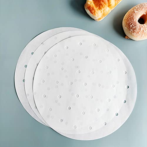 100 PCS Bamboo Steamer Liner, 10" Round Air Fryer Parchment Paper with