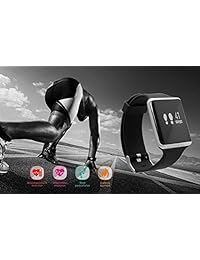 Bebinca   Reloj inteligente Bluetooth, color negro, talla única, monitor de presión arterial y frecuencia cardíaca, podómetro, contador de calorías