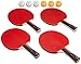 Everais Ping Pong Paddle - 4 Pro Table Tennis Racket Set, 6 Professional Balls, Bats with Premium Rubber, Ergonomic Handle, Great Spin & Speed, Complete Table Tennis Set, Bonus Portable Storage Bag