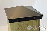 6x6 Post Cap | Black Pyramid Aluminum Coated Square Cap for Outdoor Fences, Mailboxes and Decks by Atlanta Post Caps