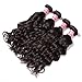 Jolia Hair 8A Grade Brazilian Natural Wave Virgin Hair 3 Bundles, 100% Unprocessed Virgin Brazilian Human Hair Weave Extensions, Natural Black Color, Full Head (12 14 16 inches)