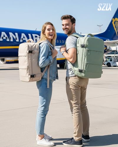 SZLX Vacuum Backpack with Pump Carry-on Luggage 40x30x20 Ryanair Vueling Wizzair Easyjet Backpack Travel Cabin Airplane 40x20x25 Ryanair Women Waterproof Carrying Backpack for Laptop Computer