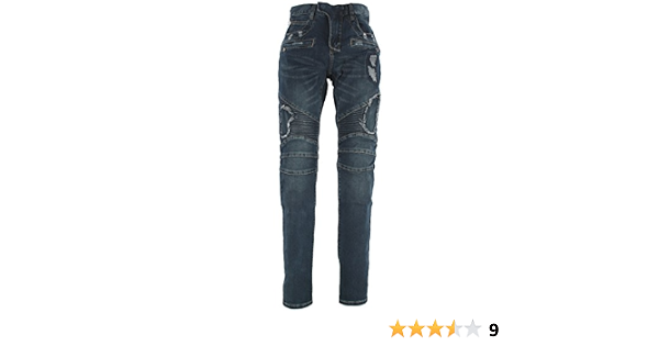 Alex Rogan Men's A797 Biker Denim Jeans 