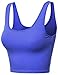 Xpril Basic Solid Sleeveless Crop Tank Tops Royal Blue Size M