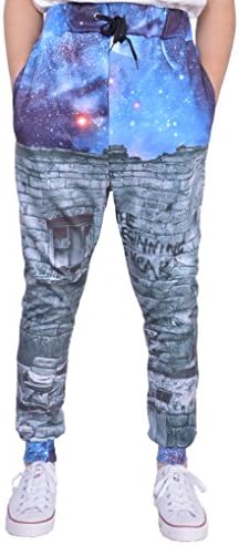 Westkun Men's Galaxy Gym Sport Joggers Sweatpants/Shirts,Galaxy Wall,X-Small