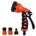 Garden Hose Nozzle Hand Sprayer water Sprinklers Heavy Duty 7 Pattern High Pressure Pistol Grip Front Trigger - Flow Control - Suitable for Car Wash, Cleaning, Watering Lawn and Washing Dog