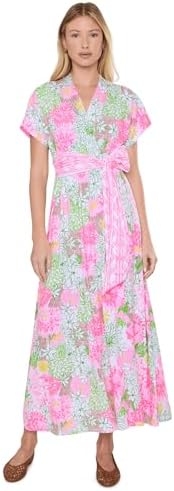 Lilly Pulitzer Hiedi Maxi Dress Aura Pink Viscose Metallic Clip Dobby 00 at  Amazon Women's Clothing store