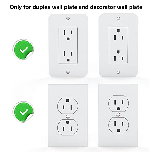 WALI Outlet Shelf Wall Holder,Bathroom Wall Shelf up to 10lbs Standard Vertical Duplex Wall Shelf Organizer for Smart Home Decor Space Saving Power Tools, Toothbrush (OLS002-W), 2 Pack, White