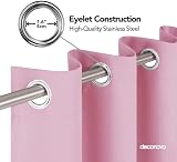 Deconovo Thermal Blackout Curtains 42x95 Pink 2 Panels Eyelet Rod Pocket view 6