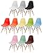 IRIS Mid-Century Modern Shell Chair with Wood Eiffel Legs, 2 Pack, Cotton White