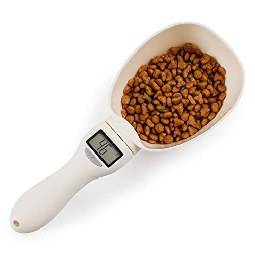 WELUV Kitchen Scales Measuring Spoon Electronic Weighing Spoon Digital Pet Food Scale Measuring Cup 800g for Baking Cooking Dog Cat Food Weighing New 2023