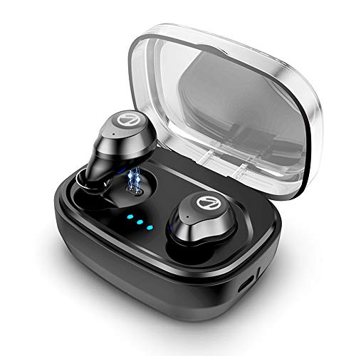 Wireless Earbuds,Akamino True Wireless Headphones Strong Bass Noise Cancelling HiFi Stereo,IPX7 Waterproof Sports Headsets with Portable Charging Case