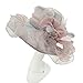 Saferin Women's Kentucky Derby Sun Hat Church Cocktail Party Wedding Dress Organza Hat Two Tone Color (SF2-Grey+Pink)
