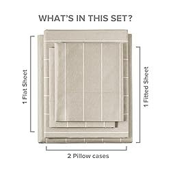 Striped Bed Sheets - Beige Sheets - Tan Striped