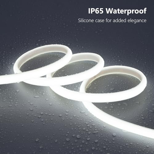 BENLUN 220 V COB LED Strip Outdoor Waterproof 30 m 6000 K Cool White, 300 W CRI 90+ Can be Cut to Size Waterproof LED Strip Without Transformer, for Building, Bedroom, Office, Pergola, Living Room
