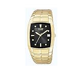 Citizen Men's Eco-Drive Stainless Goldtone Watch with Black Dial
