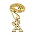 Crown Iced Out King Small Initial Letter Pendant with 24