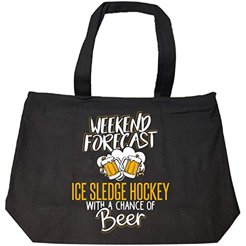 Gift For Ice Sledge Hockey Beer Lovers Weekend Forecast Present - Tote Bag With Zip - Thumbnail 2