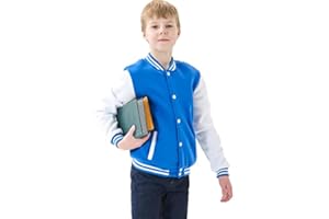 NICNZQI Kids Varsity Jacket Girls Boys Baseball Jacket Bomber Coat School Jackets