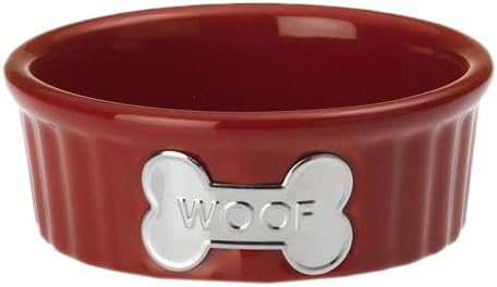 Petrageous Designs Class Act, 5" WOOF Pet Bowl, Chianti