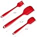 Silicone Spatula Set,Besiva 5-piece 600ºF Heat-Resistant Spatulas,Baking Spoons & Silicone Brush,Safe Soft and Non-stick Flexible Rubber Spatulas with Stainless Steel Core Design(Red)
