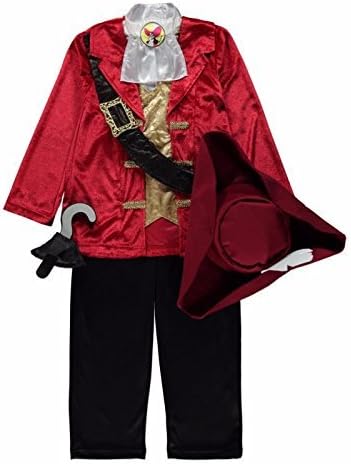 Officially Licensed Disney Captain Hook fancy dress Age 3-4 years Boys Costume with Tricorn Hat & Hook Made by Disney at George