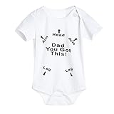 GBSELL Baby Boys Girls Newborn Infant Letter Print Romper Clothes Outfits (White, 6-12 Month)