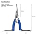 FREEHAWK® Multi Function Stainless Steel Fishing Pliers Curved Nose Scissors Braid Cutters Hook Removers Fishing Line Cutters with 2 Small Blades in Blue with Nylon Sheath