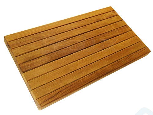 SeaLux Wall Mount 30" x 13" Folding Shower Teak Bench in Teak Board for Boat, Shower Room, Steam and Sauna Room