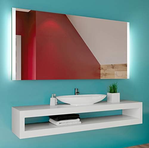 FORAM Modern Bathroom Mirror with LED light and Additional Features - Selection of Switches/Demister Heat Pad/Bluetooth Speaker - Wall Mounted Illuminated Mirror - Lighting Warm/Cold White L19 [Energy Class A++]