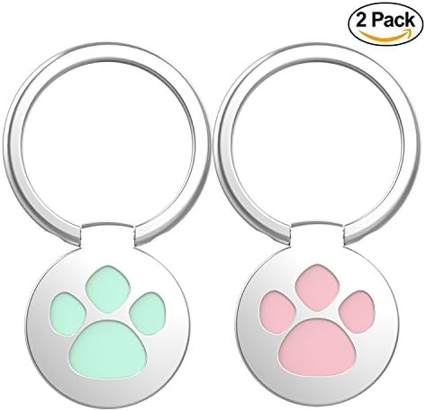Cell Phone Finger Ring Holder, ANARONA 360° Rotary Cat Paw Style Ring Stand Grip Metal Mount Kickstand for iPhone X 8 7 Plus 6 6s, Galaxy S9 S8 S7 and Most of Smartphones (Pack of 2, Green + Pink)