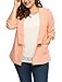 Agnes Orinda Women Plus Size 3/4 Sleeves Ruched Cuffs Blazer 2X Pink