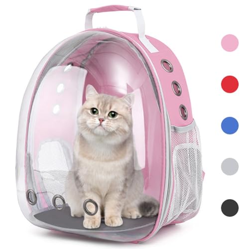 Photo 1 of Pet Backpack Carrier with Harness Backpack with Bubble Clear Front for Cats, Small Dogs, Bunnies etc with Harness Included, Pet Carrier for Traveling, Walking, Hiking and Outdoor Activities