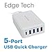 53W 5-Port USB/USB-C Wall Charger [Qualcomm Certified] QC 3.0, Type-C for Samsung, LG ,Nexus 5X 6P, iPhone, iPad and Android Devices (White)