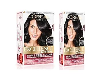 Excellence creme Lr Hair Color, 1 Black (100 g+72ml +24ml+26 g) - Pack of 2