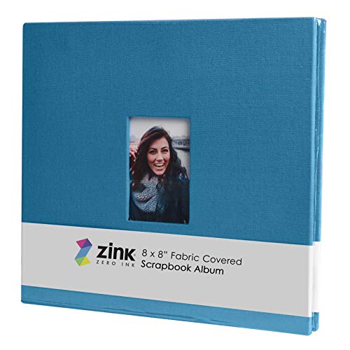 Zink Cloth Covered Scrapbook 8x8â Photo Album w/Front Picture Window, Blue