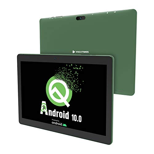 Tablet 10-Inch Android 10.0 - VUCATIMES 32GB ROM IPS HD Display Quad-Core Processor WiFi Bluetooth 4.2 Google Certified, Play Store Pre Installed, N10 (Green)