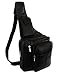 Womens Mens Cowhide Leather Sling Cross Body Shoulder Strap Bag w Organizer and Key Ring Carabiner