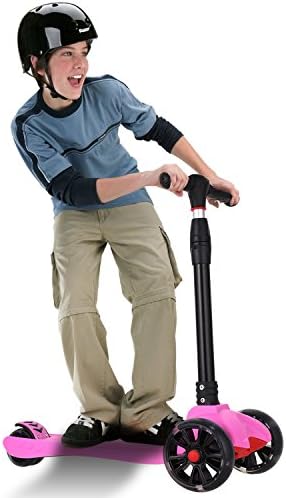 Fast Foldable 3 Wheels Kids Kick Scooter,djustable Height Kick Scooter For Kids LED Light Big Flashing Christmas Gift For Child Girl Boy