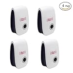 QheTrend Pest Control Ultrasonic Repellent- Electronic Plug In Repeller for Cockroach, Rodents, Flies, Roaches, Ants, Mice,Spiders, Environment-friendly, human&pets safe (4-Pack)