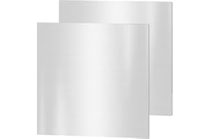PGCOKO 304 Stainless Steel Sheets, 2PACK 8" x 8" x 0.04" Inch(19 Gauge) Stainless Steel Plates 1MM Thickness Stainless Steel Shim Plates Metal Sheets for Kitchen DIY Craft Making