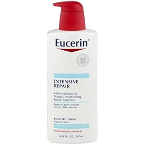 eucerin intensive repair lotion on face